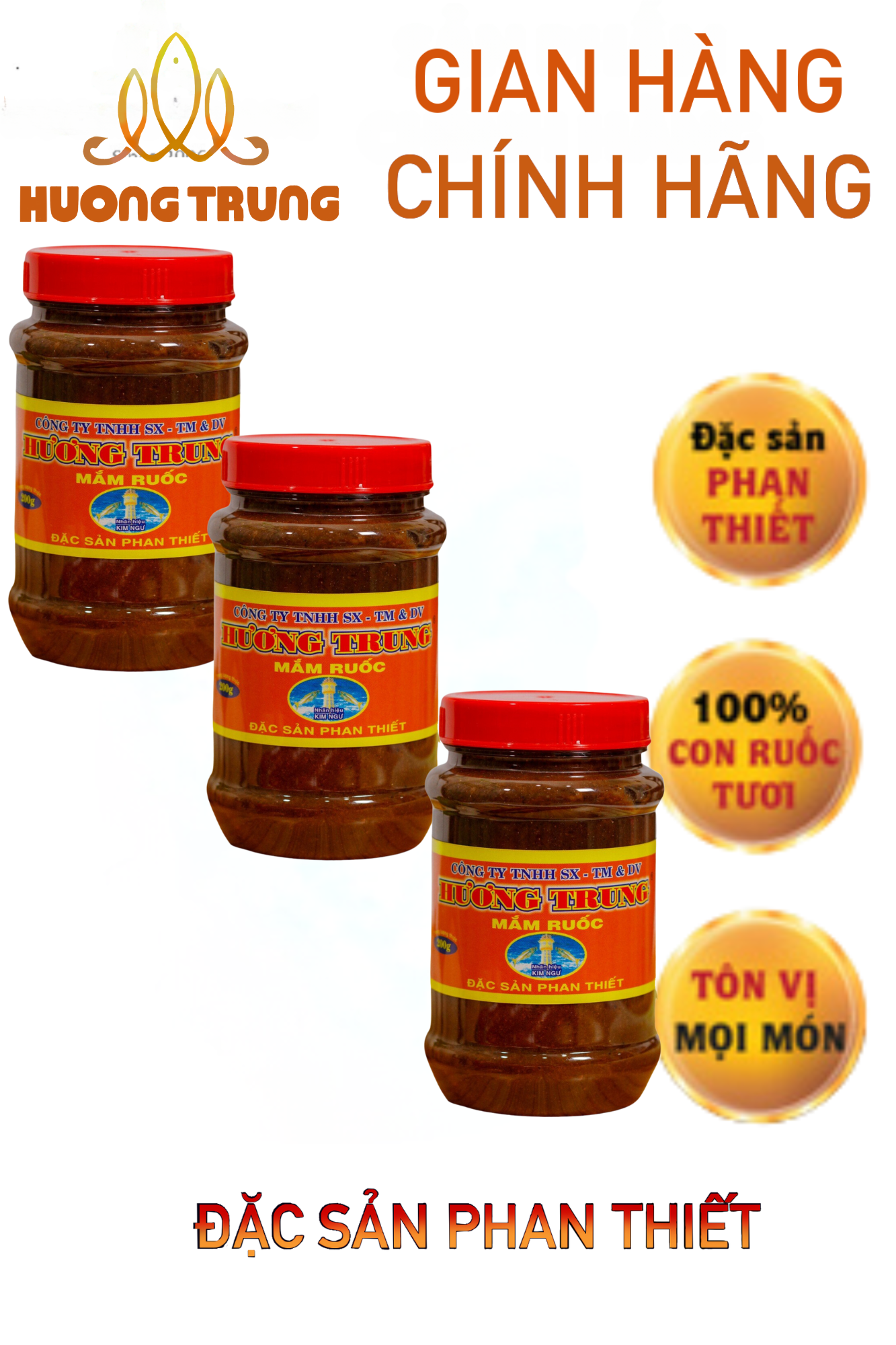 03 hủ Mắm ruốc Hương Trung pha sẵn 400gr